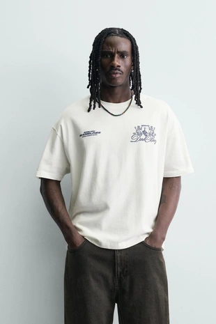 Футболка с контрастным принтом- Заказать в России