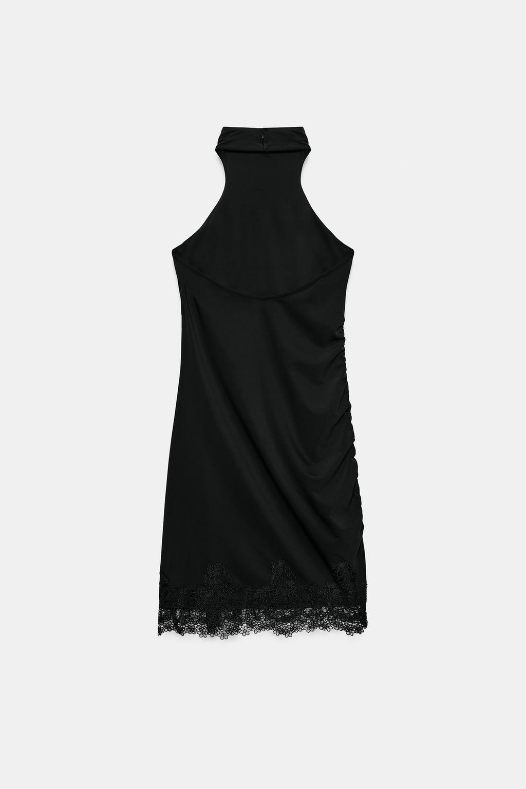 ПЛАТЬЕ ХАЛТЕР С КРУЖЕВОМ