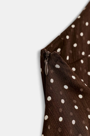 Платье халтер с воланами в горошек- Заказать в России