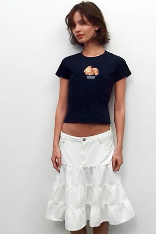 Футболка с короткими рукавами и медведем- Заказать в России