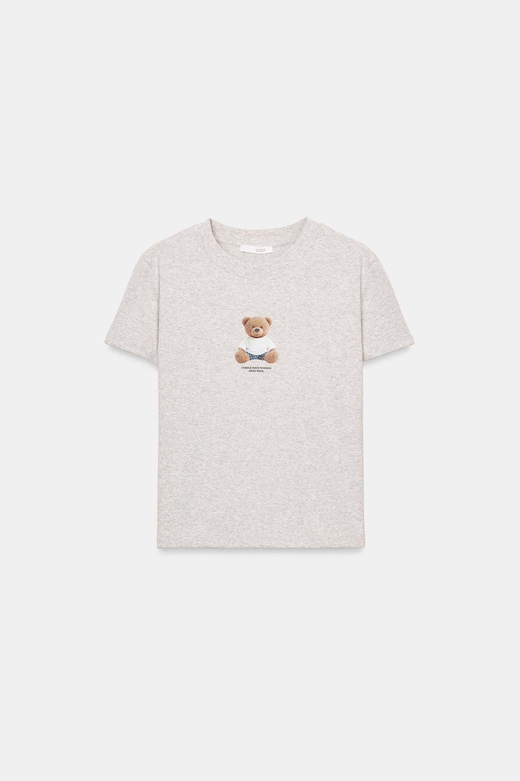 ФУТБОЛКА С КОРОТКИМ РУКАВОМ И ПРИНТОМ МЕДВЕДЯ