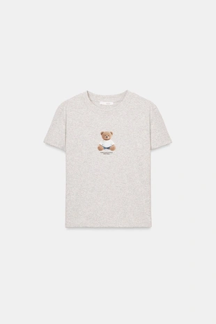 Футболка с коротким рукавом и принтом медведя