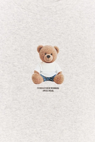 Футболка с коротким рукавом и принтом медведя- Заказать в России