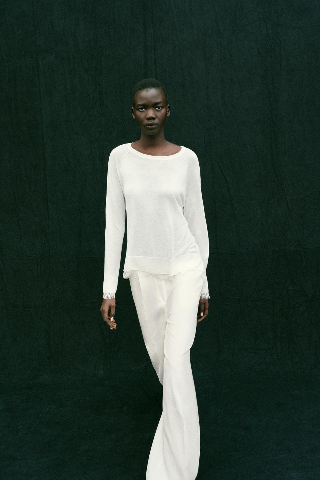 СВИТЕР С КРУЖЕВОМ