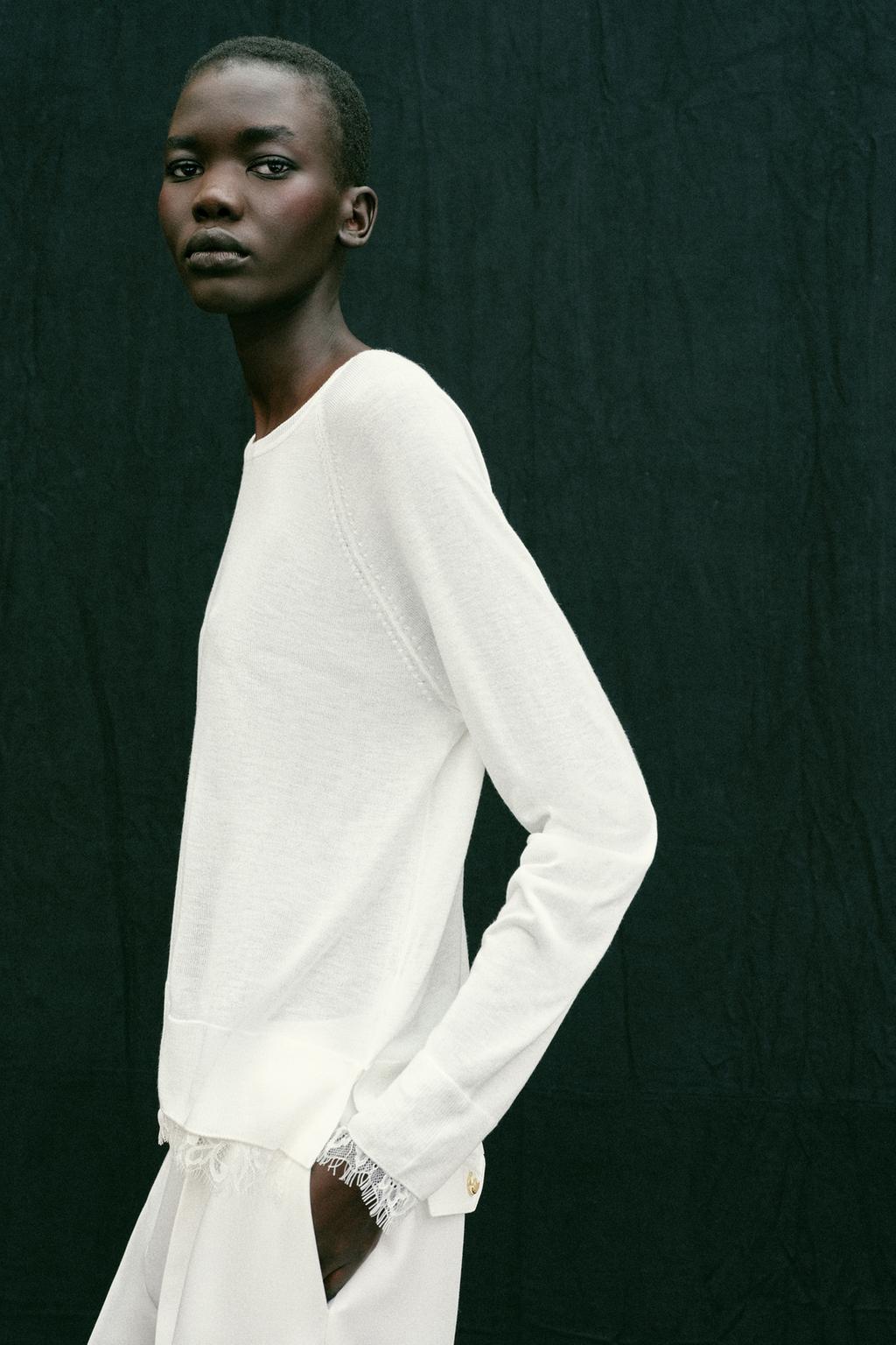 СВИТЕР С КРУЖЕВОМ