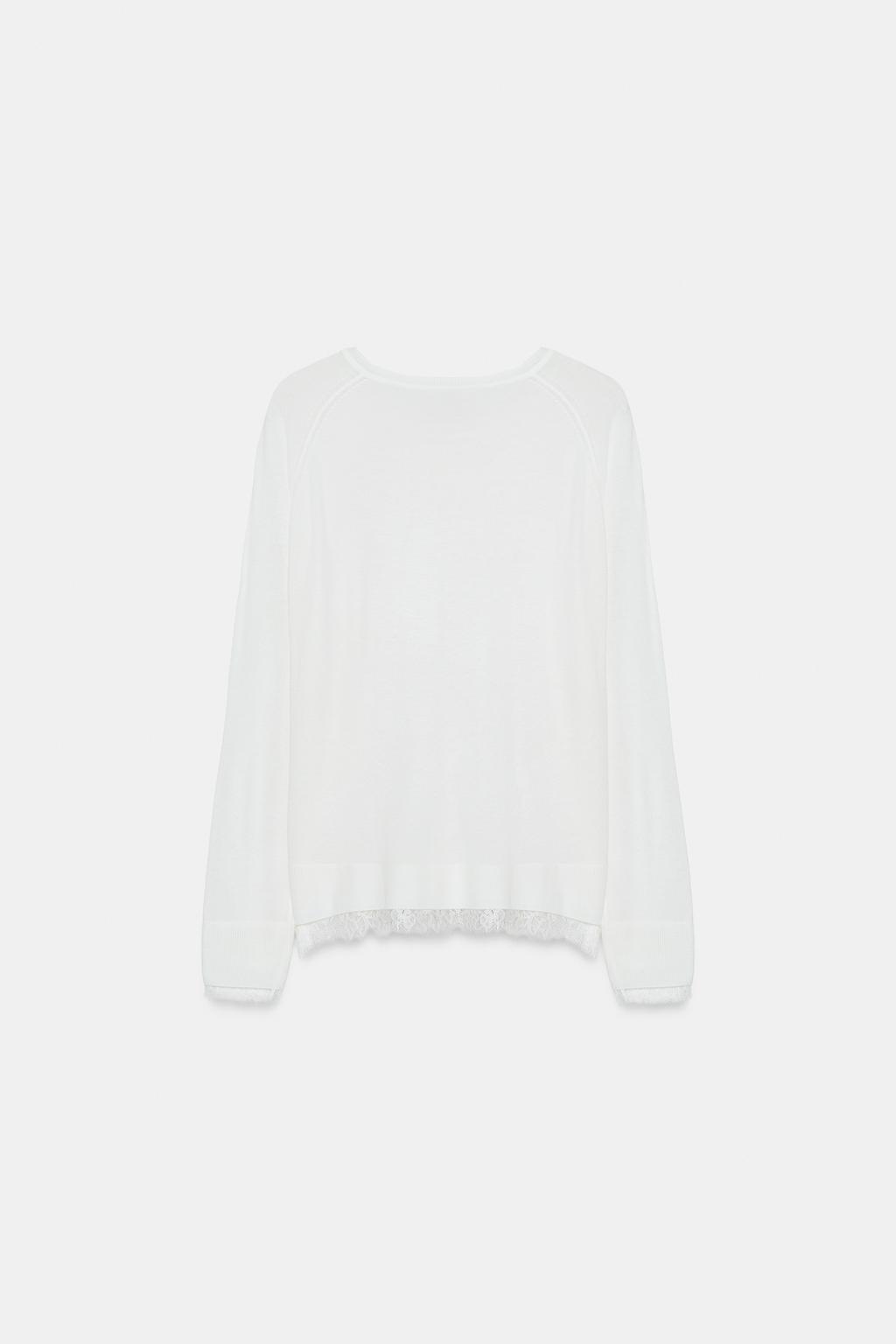 СВИТЕР С КРУЖЕВОМ