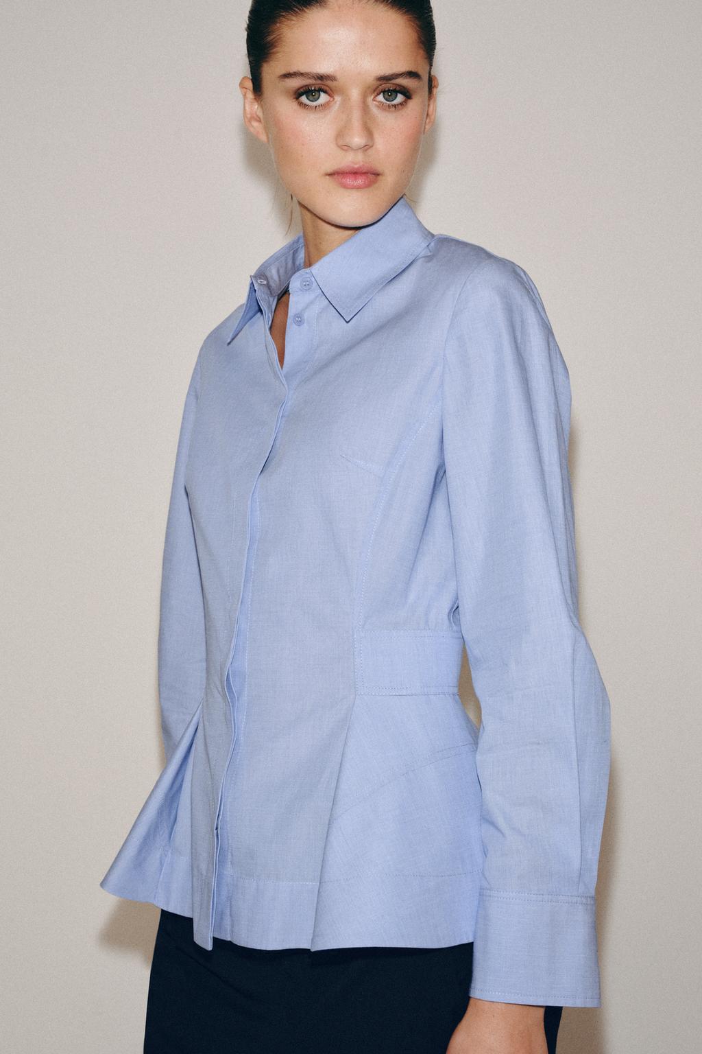 РУБАШКА ИЗ ПОПЛИНА С БАСКОЙ — ZW COLLECTION