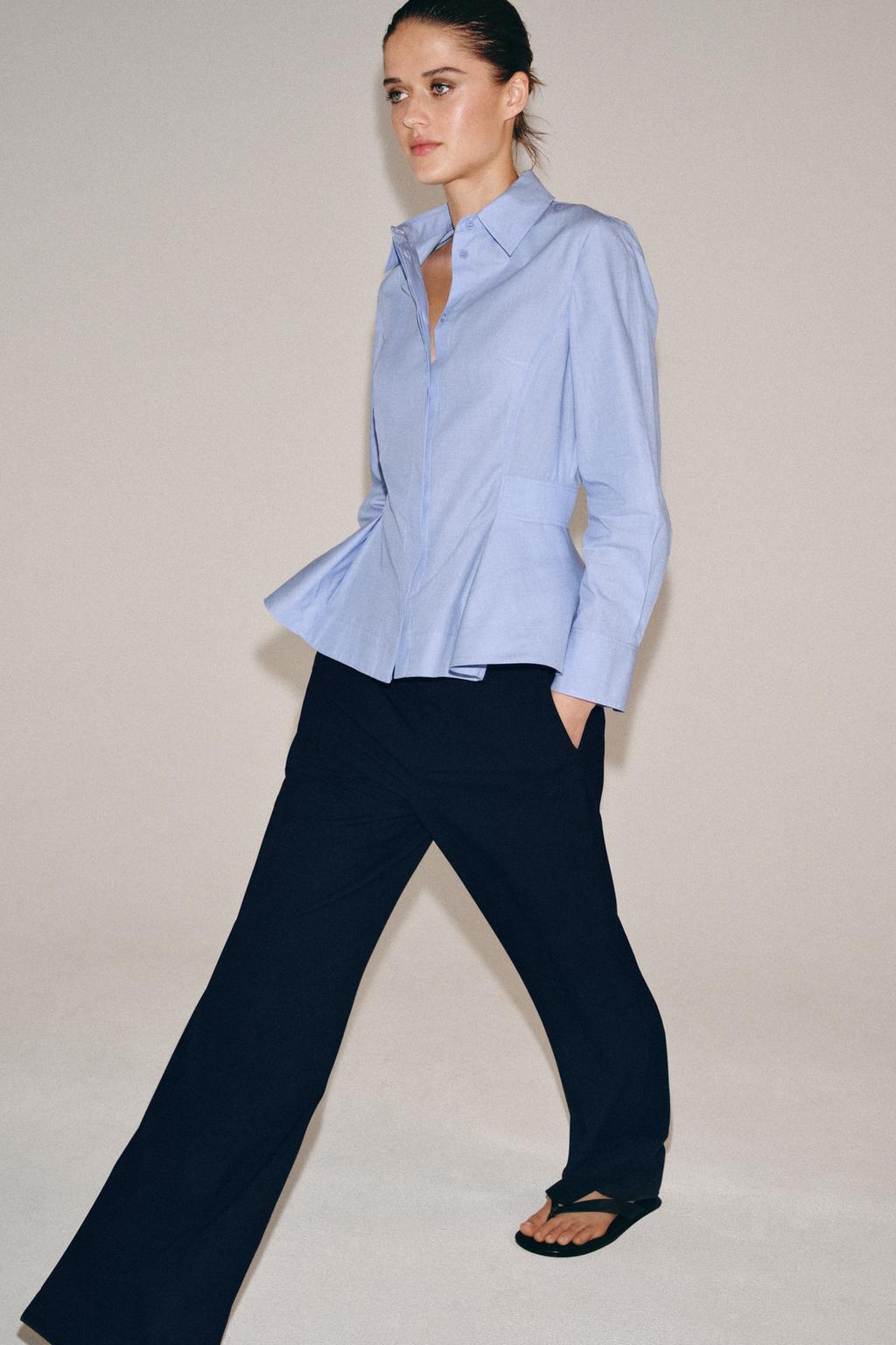 РУБАШКА ИЗ ПОПЛИНА С БАСКОЙ — ZW COLLECTION