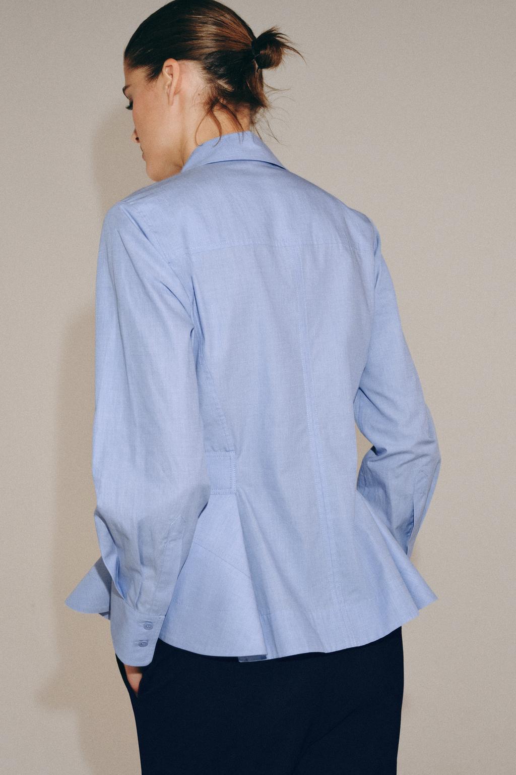 РУБАШКА ИЗ ПОПЛИНА С БАСКОЙ — ZW COLLECTION