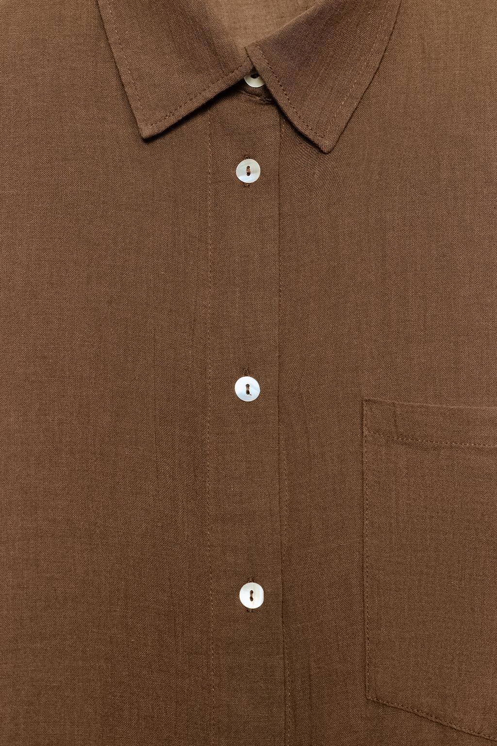 РУБАШКА ОВЕРСАЙЗ ИЗ ГАЗА С КАРМАНОМ