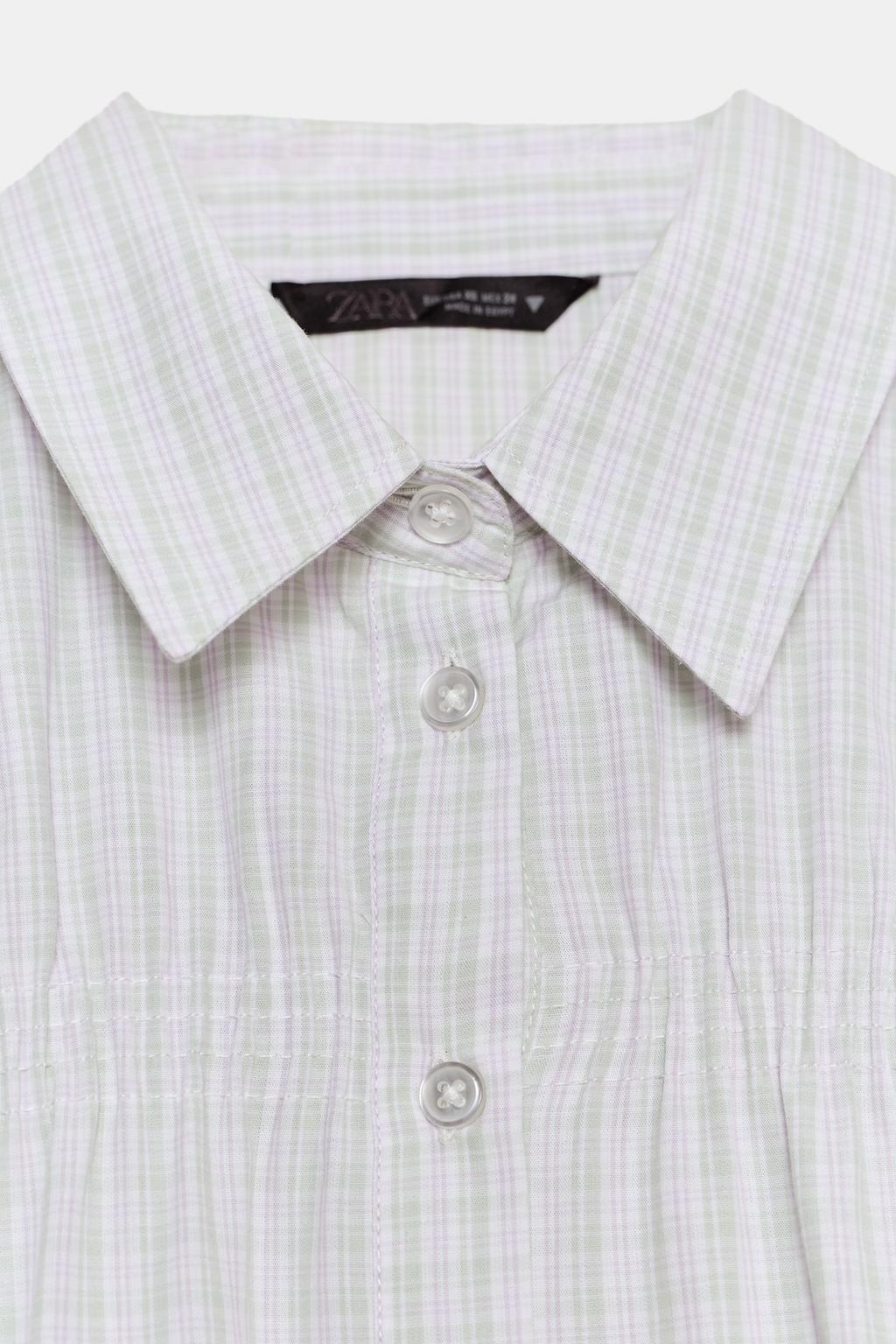 РУБАШКА ИЗ ПОПЛИНА В КЛЕТКУ