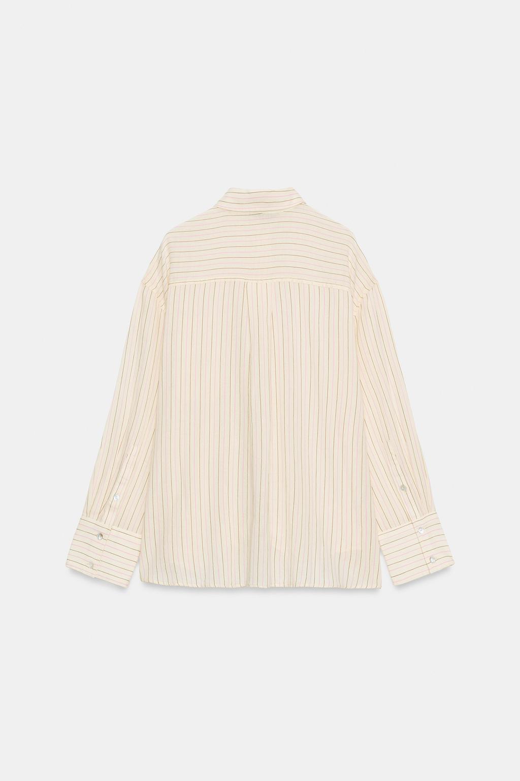 РУБАШКА ОВЕРСАЙЗ ИЗ ГАЗА С КАРМАНОМ