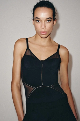 Боди с тонкими бретелями- Заказать в России