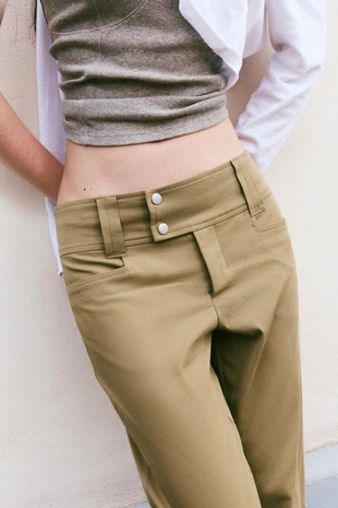 Брюки капри с пряжкой- Заказать в России