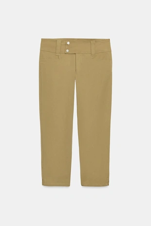 Брюки капри с пряжкой- Заказать в России