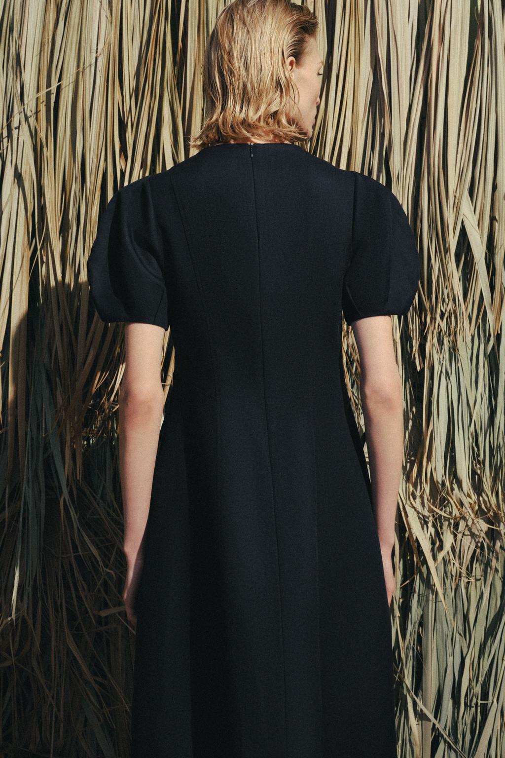 ПЛАТЬЕ МИДИ ИЗ СМЕСОВОГО ЛЬНА — коллекция Zara «ZW»