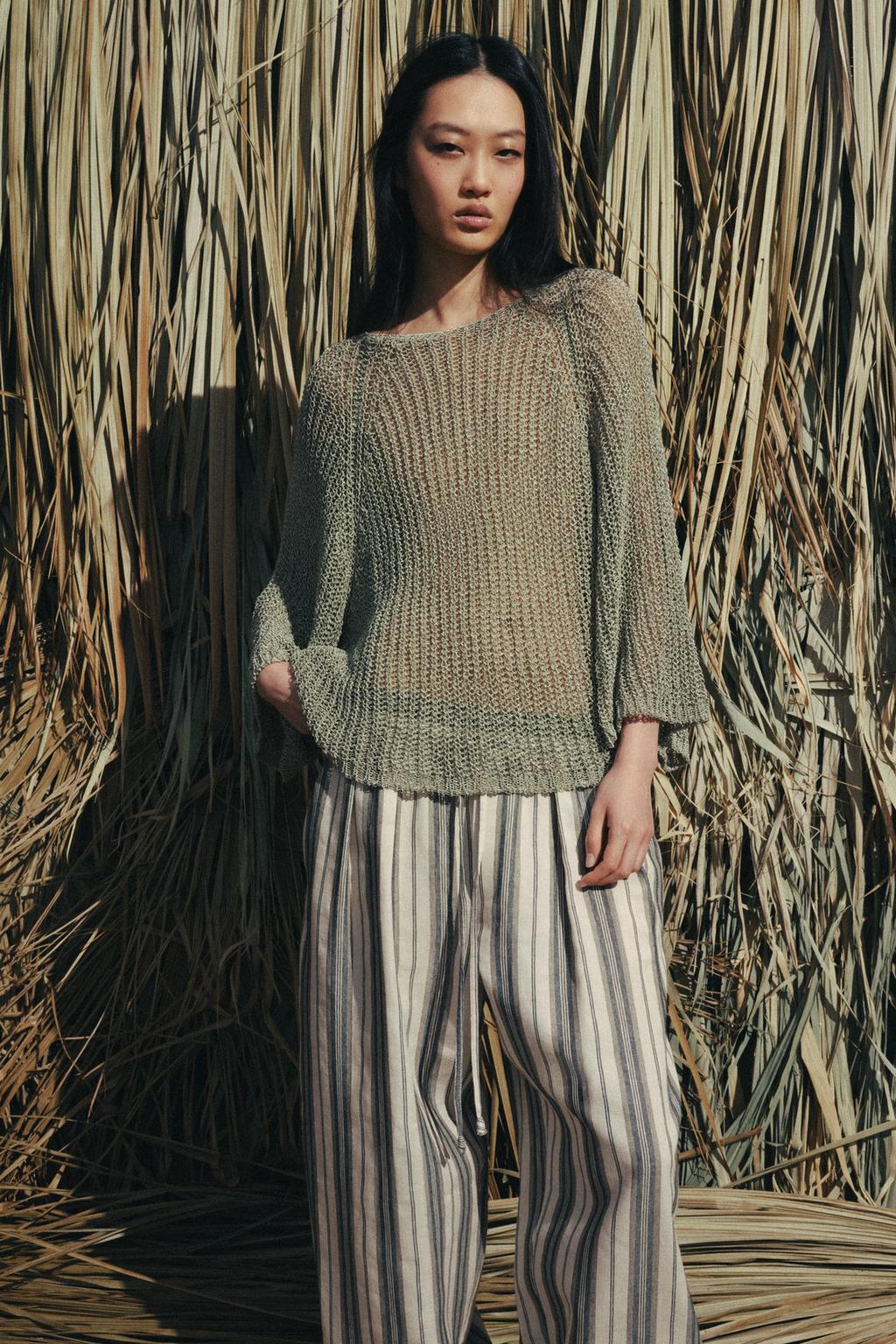 БРЮКИ В ПОЛОСКУ В ПИЖАМНОМ СТИЛЕ — ZW COLLECTION