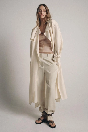 Топ из полупрозрачной ткани с декоративной строчкой- Заказать в России