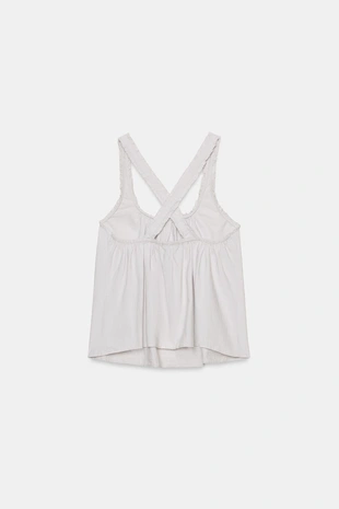 Топ из поплина на бретелях- Заказать в России