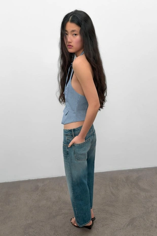 Топ халтер в клетку виши- Заказать в России