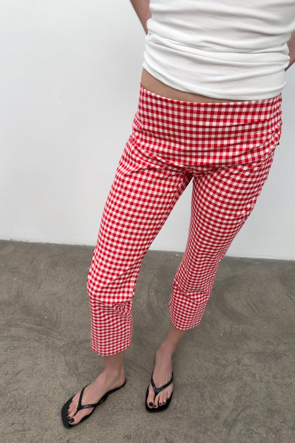 БРЮКИ КАПРИ В КЛЕТКУ ВИШИ