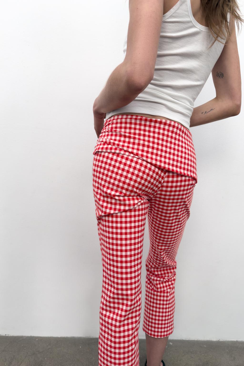 БРЮКИ КАПРИ В КЛЕТКУ ВИШИ