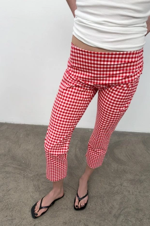 Брюки капри в клетку виши- Заказать в России