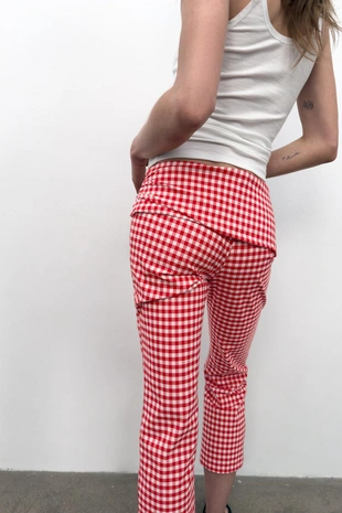 Брюки капри в клетку виши- Заказать в России