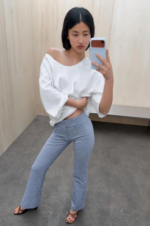 Брюки Flare в клетку виши- Заказать в России