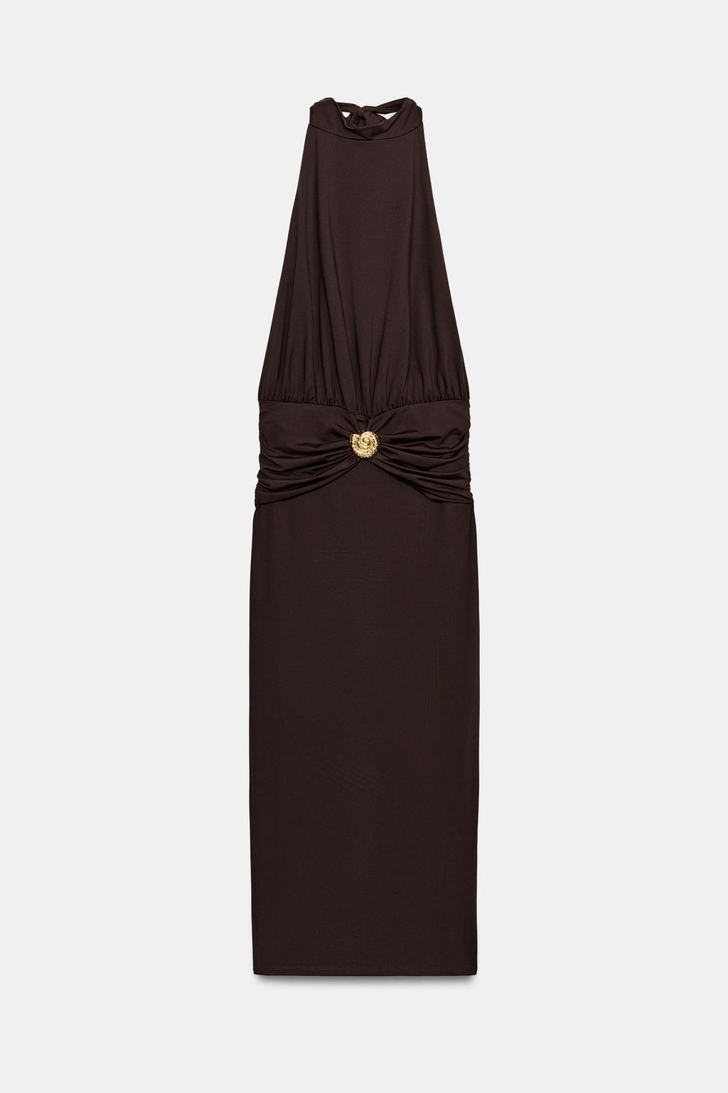 ПЛАТЬЕ ХАЛТЕР СО СБОРКАМИ