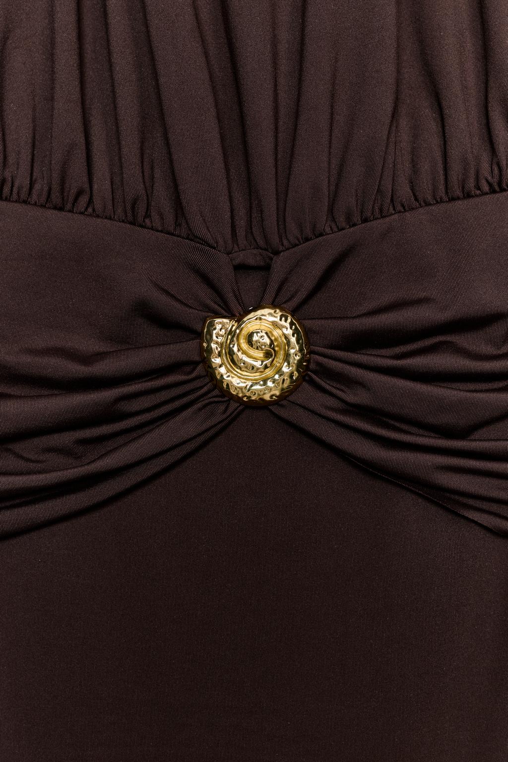 ПЛАТЬЕ ХАЛТЕР СО СБОРКАМИ