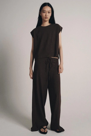 Топ в стиле рустик без рукавов- Заказать в России