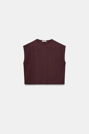 Топ в стиле рустик без рукавов