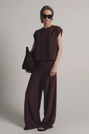 Брюки прямого кроя в стиле рустик- Заказать в России