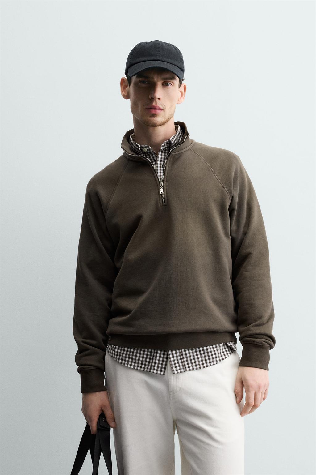 ТОЛСТОВКА С МОЛНИЕЙ И ЭФФЕКТОМ ПОТЕРТОСТИ