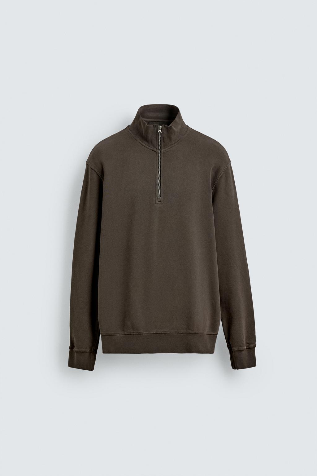 ТОЛСТОВКА С МОЛНИЕЙ И ЭФФЕКТОМ ПОТЕРТОСТИ