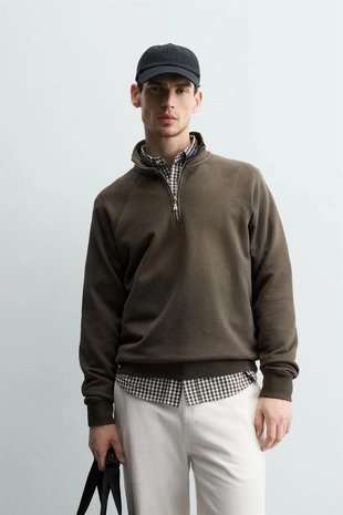 Толстовка с молнией и эффектом потертости