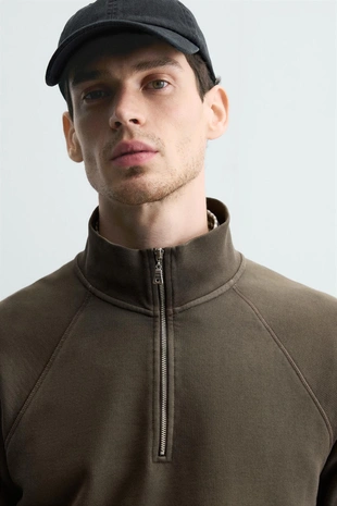 Толстовка с молнией и эффектом потертости- Заказать в России