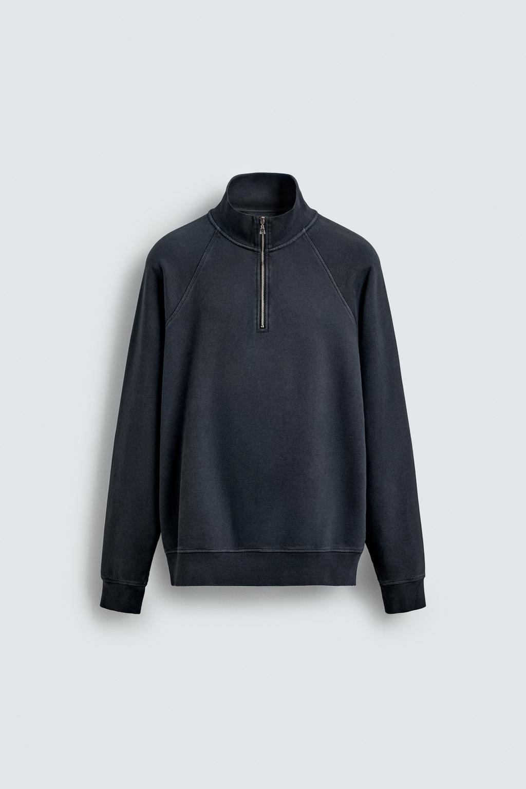 ТОЛСТОВКА С МОЛНИЕЙ И ЭФФЕКТОМ ПОТЕРТОСТИ