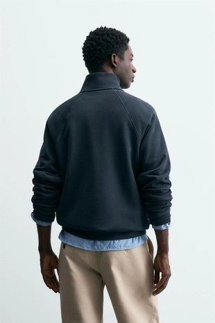 Толстовка с молнией и эффектом потертости