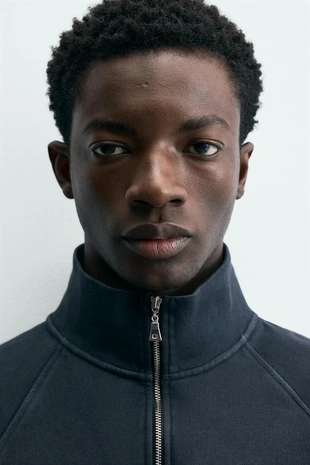 Толстовка с молнией и эффектом потертости- Заказать в России