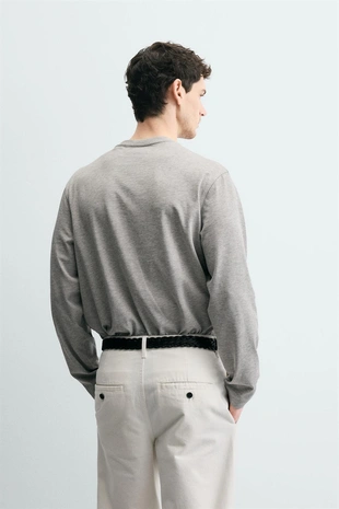 Футболка среднего веса с длинными рукавами- Заказать в России