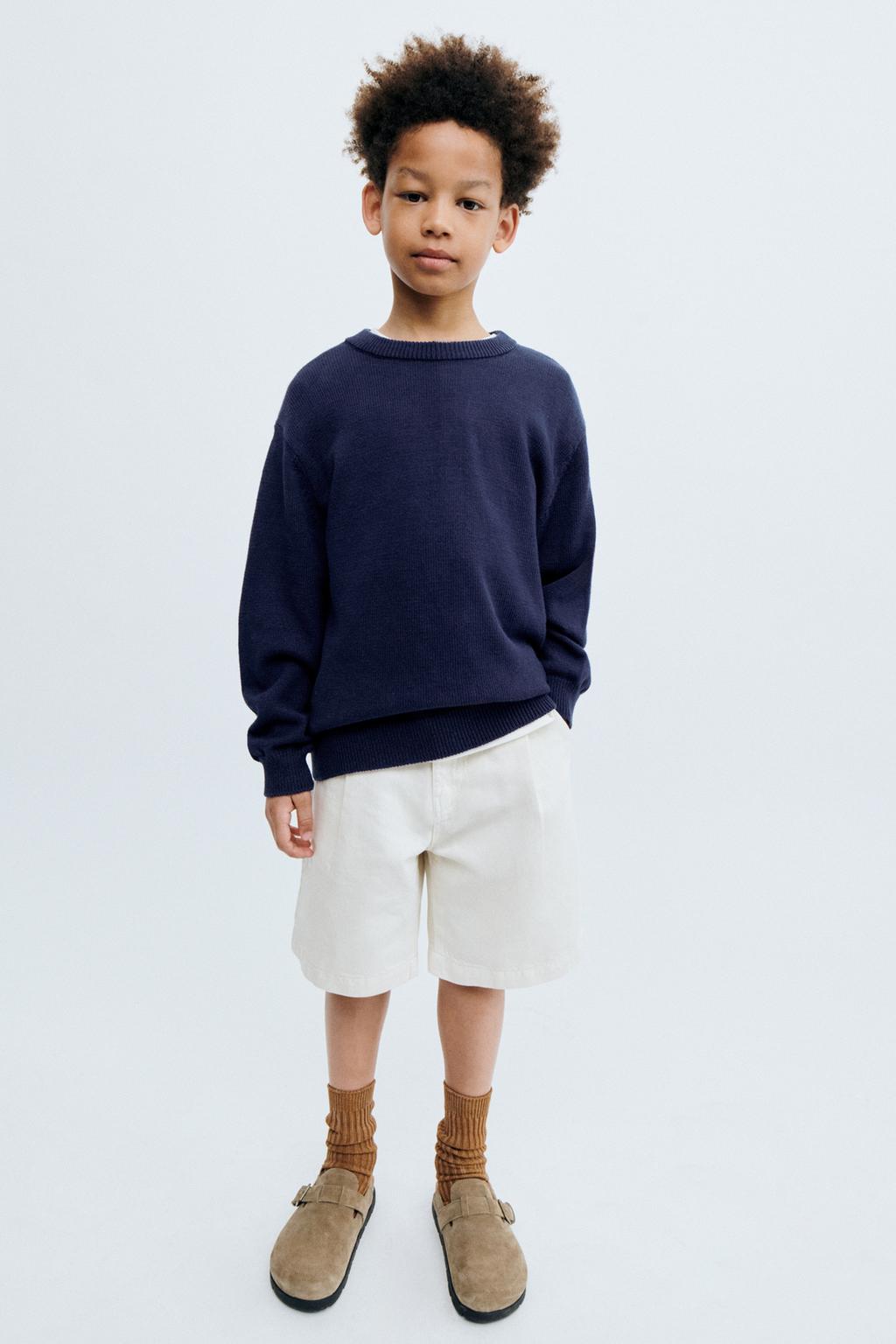 ДЖИНСОВЫЕ ШОРТЫ С ЗАЩИПАМИ ИЗ ХЛОПКА И ЛЬНА STORIESZ