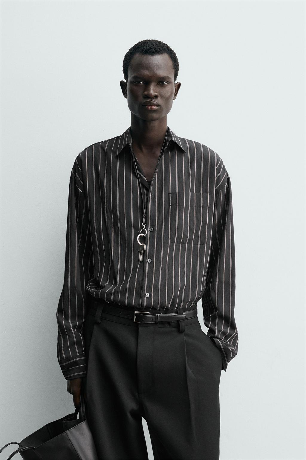 Рубашка с полосками и свободным кроем