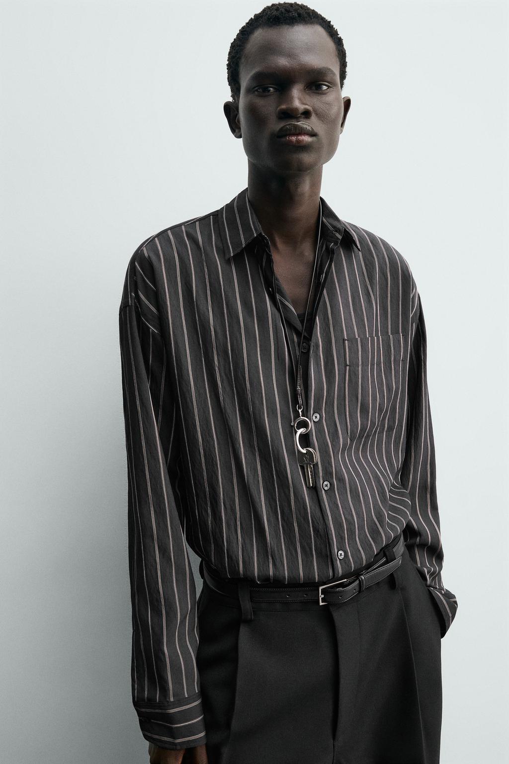 Рубашка с полосками и свободным кроем