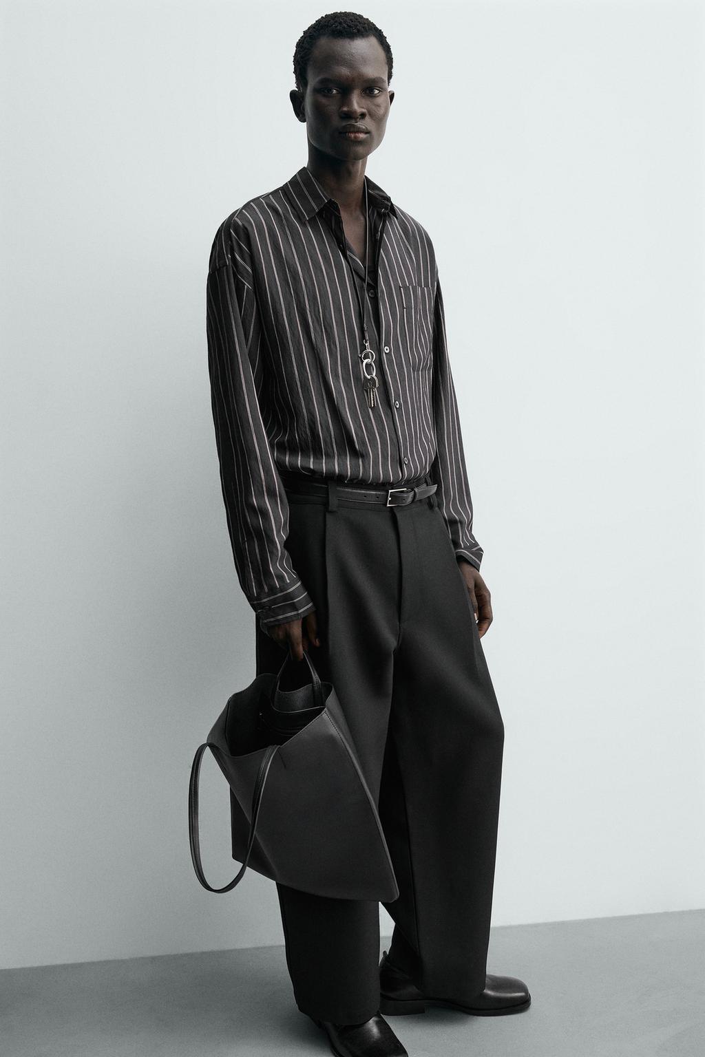 Рубашка с полосками и свободным кроем