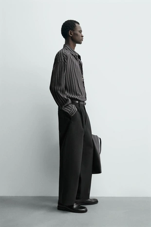 Рубашка с полосками и свободным кроем- Заказать в России