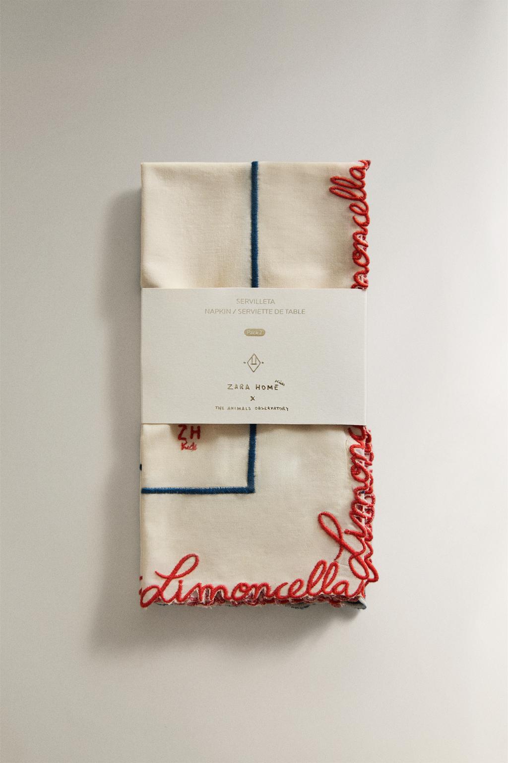 Набор салфеток из хлопка limoncella x the animals observatory (набор из 2 шт.)