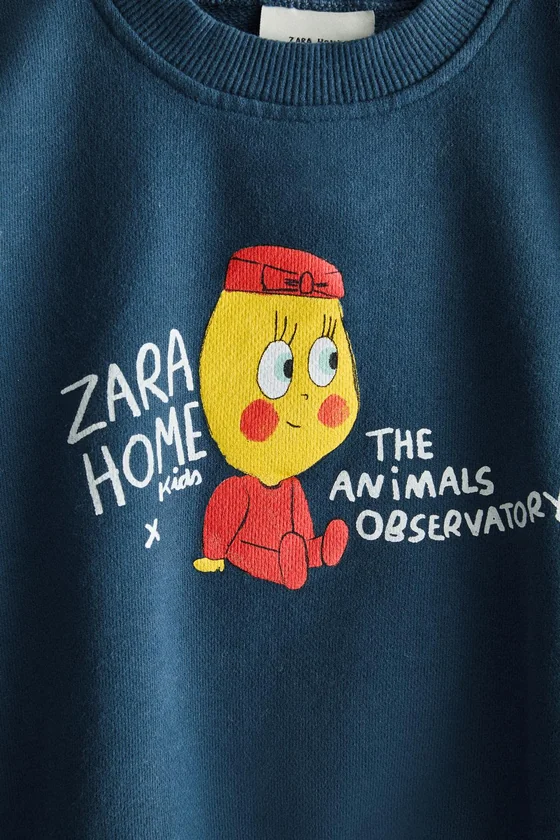 Детский хлопковый свитшот limoncella x the animals observatory
