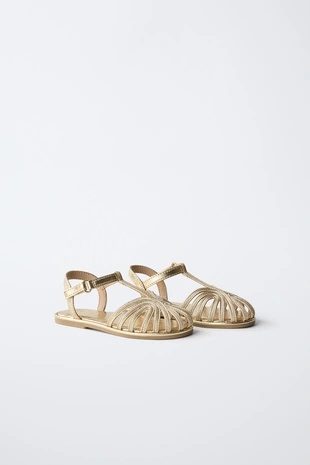 Металлизированные сандалии- Заказать в России